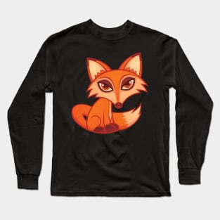 Cartoon Red Fox Long Sleeve T-Shirt